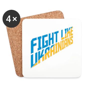 fight like ukrainians quote - Coasters (set of 4) - white - Front
