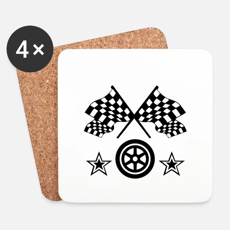 Auto - Untersetzer (4er-Set) - Weiß