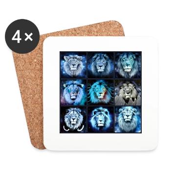 BLAUE LION Collage - Untersetzer (4er-Set) - Weiß - Vorne