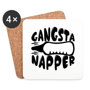 Gangsta Napper - Untersetzer (4er-Set) - Weiß - Vorne