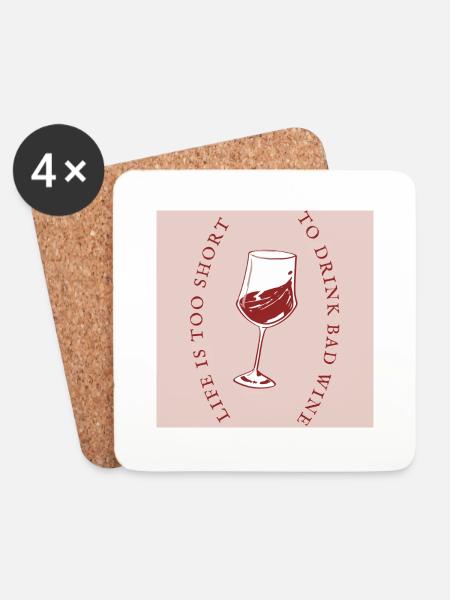 Time for some wine - Untersetzer (4er-Set) - Weiß