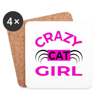 Cat - Coasters (set of 4) - white - Front