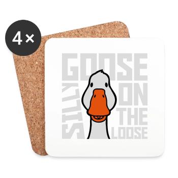 goose on the loose - Untersetzer (4er-Set) - Weiß - Vorne