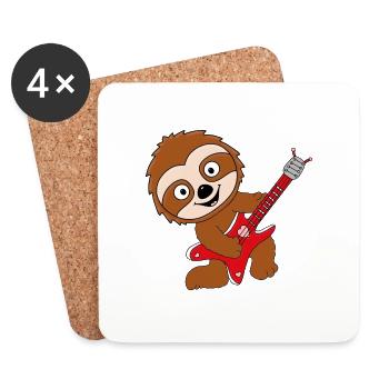 FAULTIER - GITARRE - MUSIK - MUSIKER - LIEBE - Untersetzer (4er-Set) - Weiß - Vorne