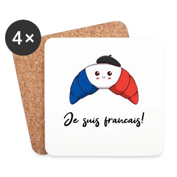 French Croissant Gift Idea Cute - Coasters (set of 4) - white - Front