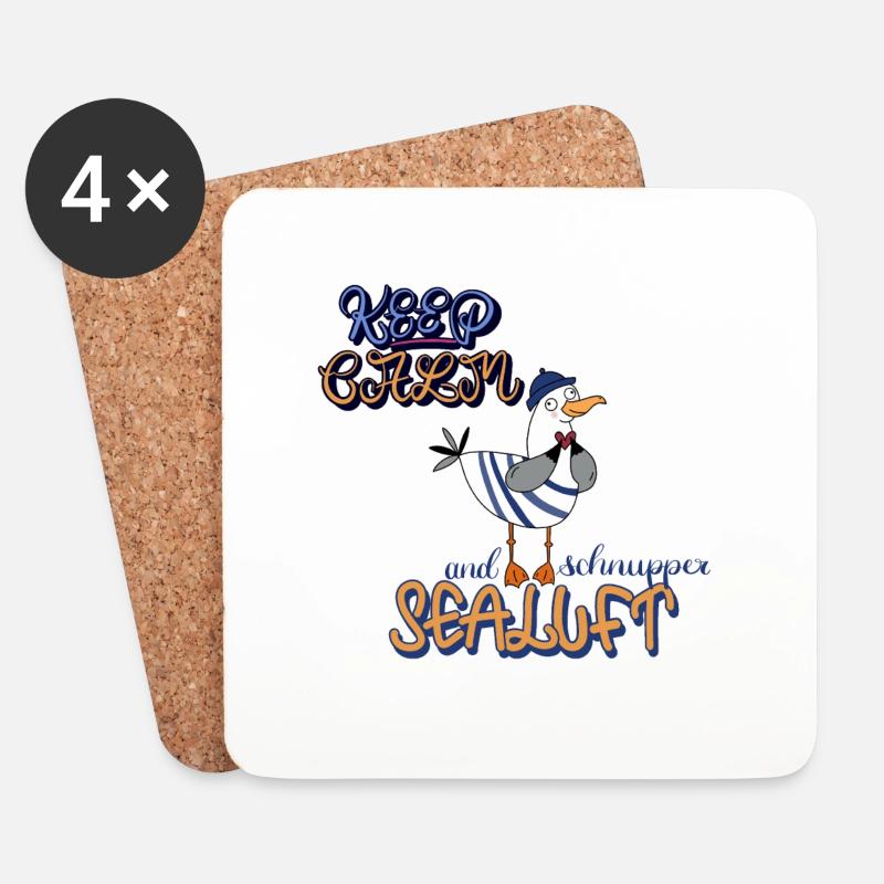 Keep calm and schnupper Sealuft - Untersetzer (4er-Set) - Weiß