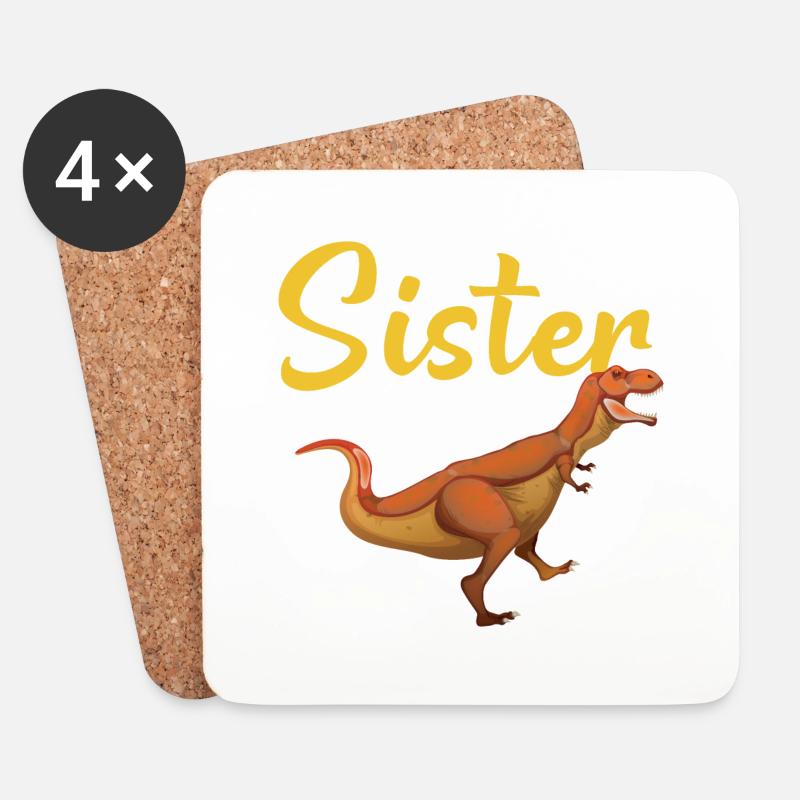 Dinosaurs 3 - Untersetzer (4er-Set) - Weiß
