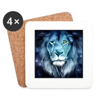 SURREAL LION 9 - Coasters (set of 4) - white - Front