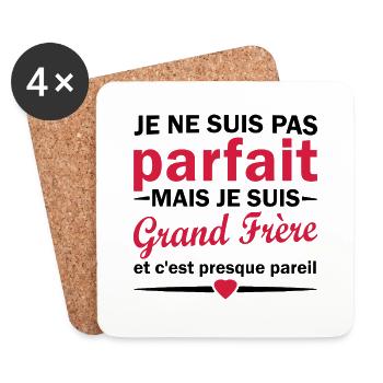 pas parfait mais grand-frère - Dessous de verre (lot de 4) - blanc - Devant