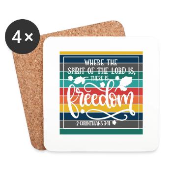 Christian Design Where the Spirit of the Lord is - Coasters (set of 4) - white - Front