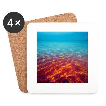 Mer arc-en-ciel calme - Dessous de verre (lot de 4) - blanc - Devant