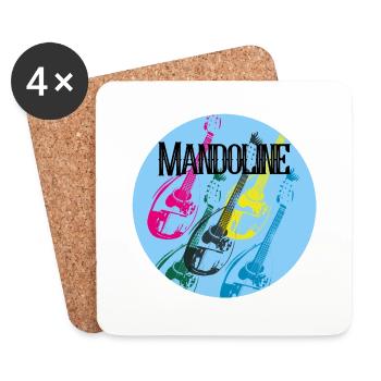 Mandoline fünf Farben Collage - Untersetzer (4er-Set) - Weiß - Vorne