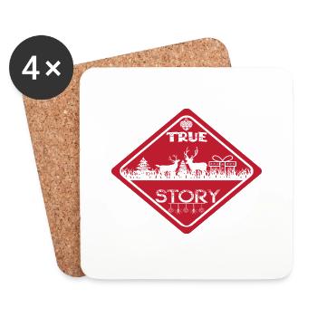 True Story - Coasters (set of 4) - white - Front