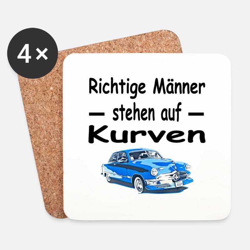 Auto - Untersetzer (4er-Set) - Weiß