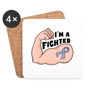 Fight Cancer - Lavender ribbon - Untersetzer (4er-Set) - Weiß - Vorne