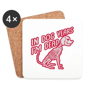 dans les années de chien Mort - Dessous de verre (lot de 4) - blanc - Devant