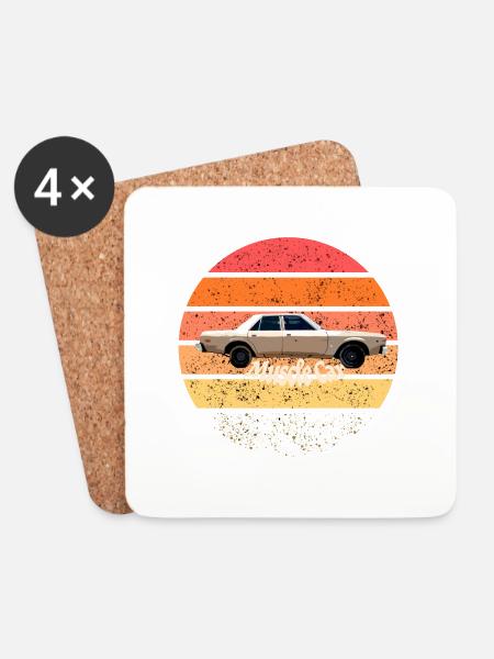 Muscle-Car - Untersetzer (4er-Set) - Weiß