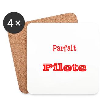 Pas parfait mais pilote - Dessous de verre (lot de 4) - blanc - Devant
