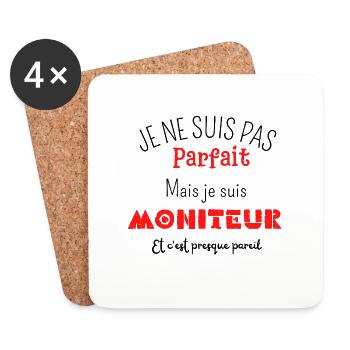 Pas parfait mais moniteur - Dessous de verre (lot de 4) - blanc - Devant