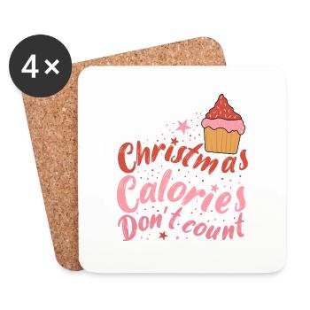Christmas Calories don't Count - Coasters (set of 4) - white - Front