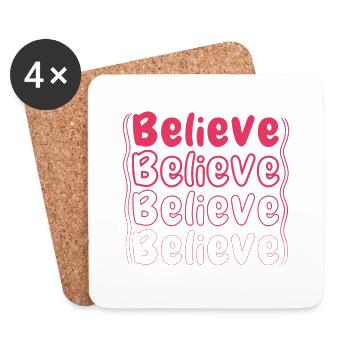 Believe - Untersetzer (4er-Set) - Weiß - Vorne