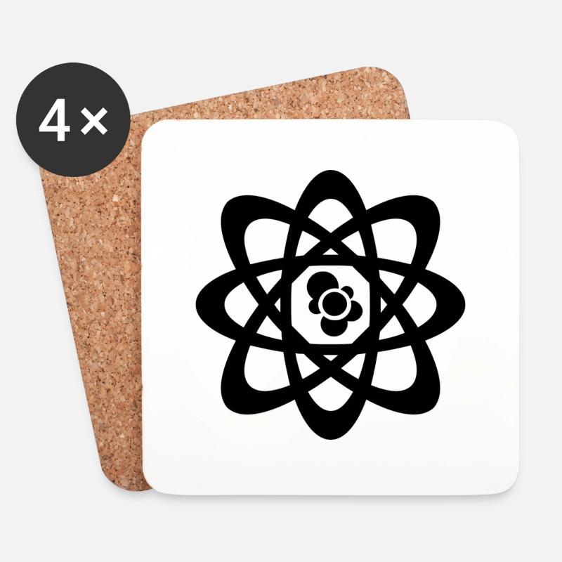 Atom - Coasters (set of 4) - white