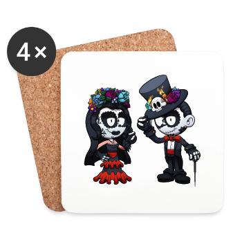 Jour des enfants morts du crâne de sucre - Dessous de verre (lot de 4) - blanc - Devant