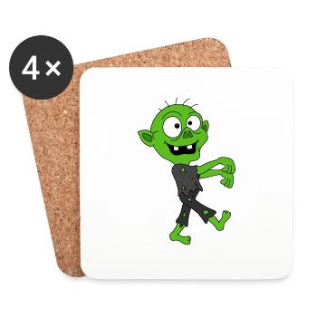ZOMBIE - HALLOWEEN - KIND - BABY - FUN - Untersetzer (4er-Set) - Weiß - Vorne