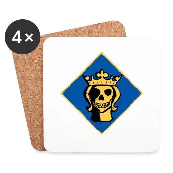 Stockholmer Totkopf - Untersetzer (4er-Set) - Weiß - Vorne