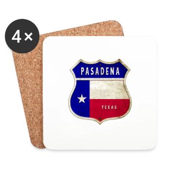 Pasadena Texas Wappen Flaggen Design - Untersetzer (4er-Set) - Weiß - Vorne