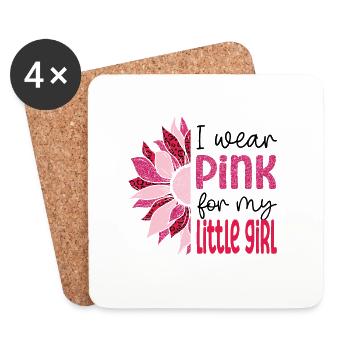 Save the Boobies Little girl - Coasters (set of 4) - white - Front