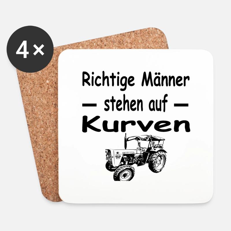 Traktor - Untersetzer (4er-Set) - Weiß
