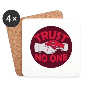 trust no one Zitat - Untersetzer (4er-Set) - Weiß - Vorne