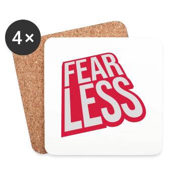 fearless Text Quote Design - Coasters (set of 4) - white - Front