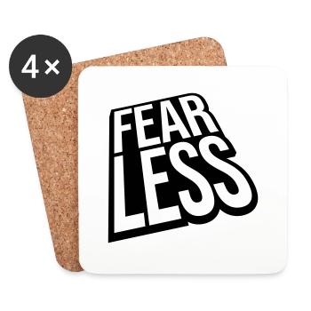 fearless Text Zitat Design - Untersetzer (4er-Set) - Weiß - Vorne