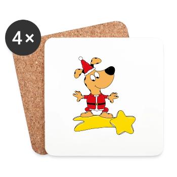 WEIHNACHTEN - HUND - STERNSCHNUPPE - KIND - BABY - Untersetzer (4er-Set) - Weiß - Vorne