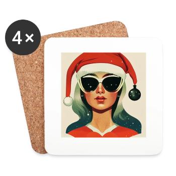 Coole Miss Christmas - Untersetzer (4er-Set) - Weiß - Vorne