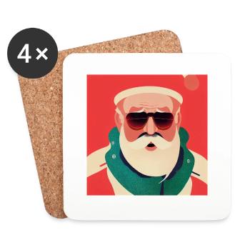 Cool Santa in retro style - Coasters (set of 4) - white - Front
