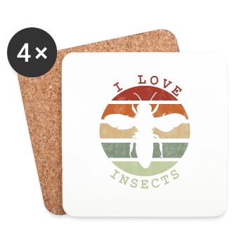 I Love Insects - Bee - Untersetzer (4er-Set) - Weiß - Vorne