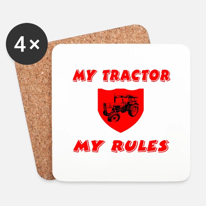 Traktor - Untersetzer (4er-Set) - Weiß