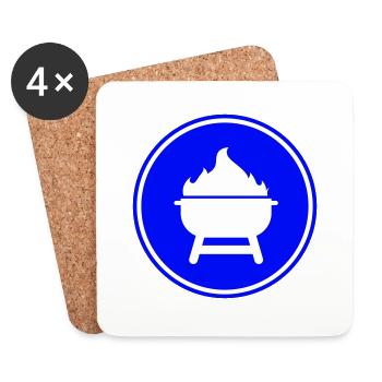 Grill icon - Coasters (set of 4) - white - Front