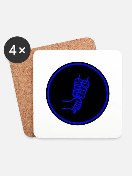 Spieß grill Icon - Untersetzer (4er-Set) - Weiß