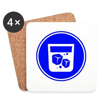 Whisky Icon - Untersetzer (4er-Set) - Weiß - Vorne