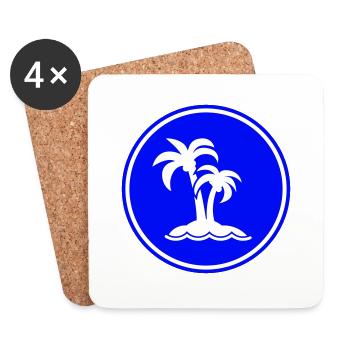 palme insel symbol - Untersetzer (4er-Set) - Weiß - Vorne