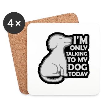 ne parler qu’au chien - Dessous de verre (lot de 4) - blanc - Devant