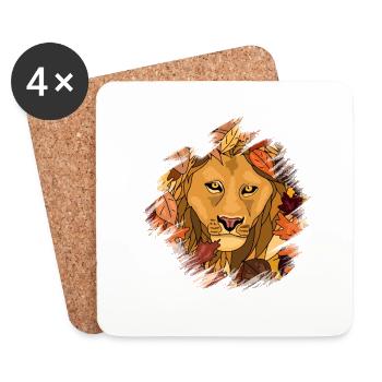 Leaf lion - Untersetzer (4er-Set) - Weiß - Vorne