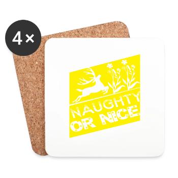 Naughty or Nice - Coasters (set of 4) - white - Front