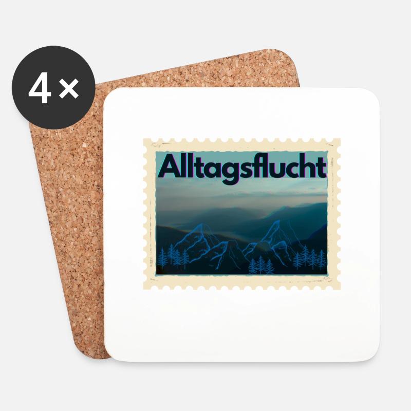 Alltagsflucht - Untersetzer (4er-Set) - Weiß
