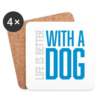 better with a dog - Untersetzer (4er-Set) - Weiß - Vorne