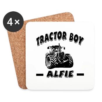 Traktor - Untersetzer (4er-Set) - Weiß - Vorne